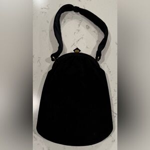 Vintage Rosenfeld MCM Style Handbag‎ Black Velvet Type Material